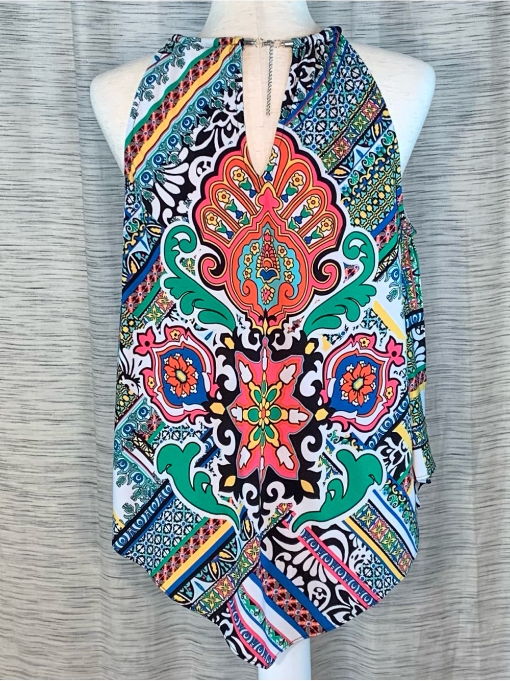 Coco Bianco abstract multicolored sleeveless asymmetric top - Picture 8 of 16